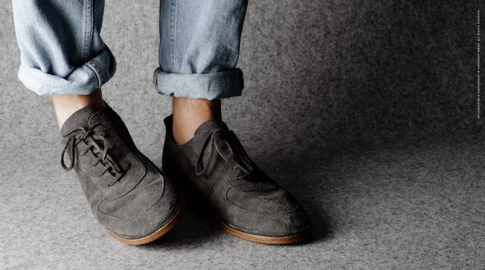 Hard Graft Pure Suede Shoes in Grey 