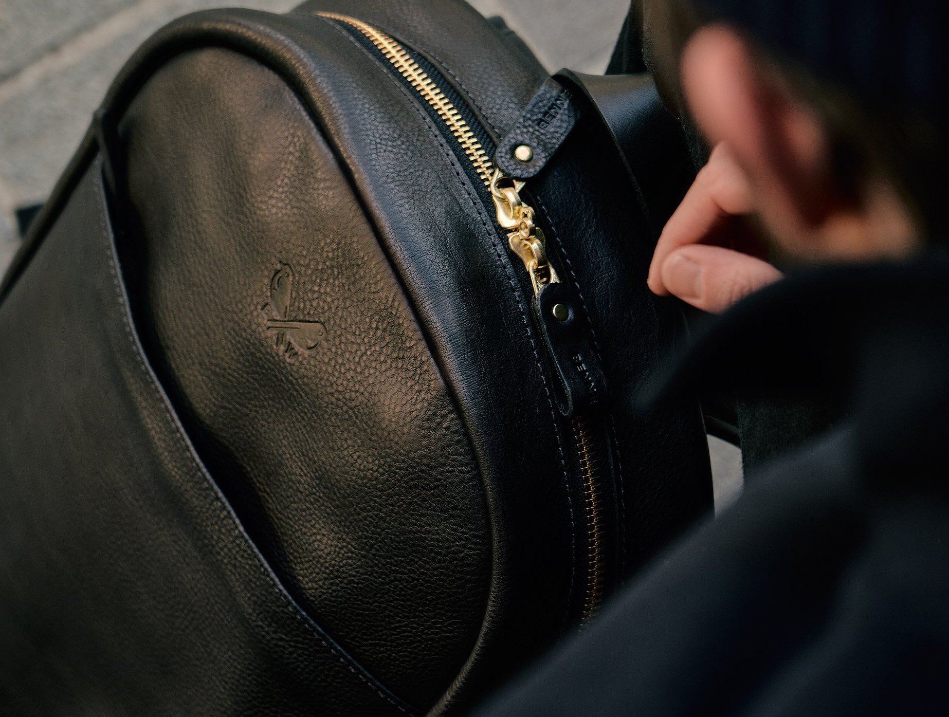 LK Bennett Fleur Logo-badge Leather Bowling Bag in Black | Lyst