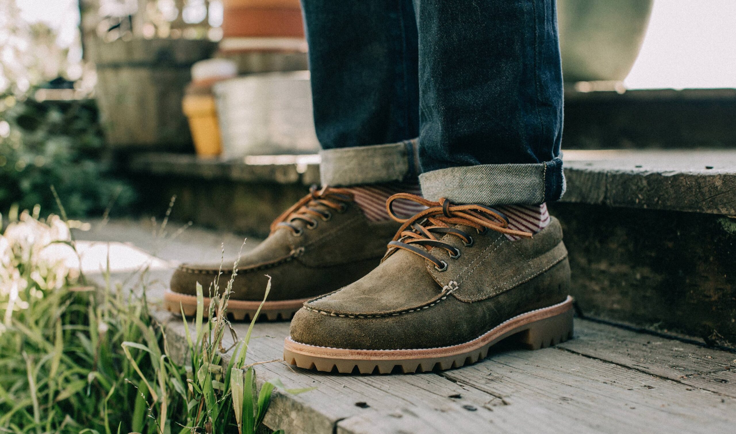 Taylor Stitch Ridge Moc in Golden Brown Waxed Suede | The Coolector