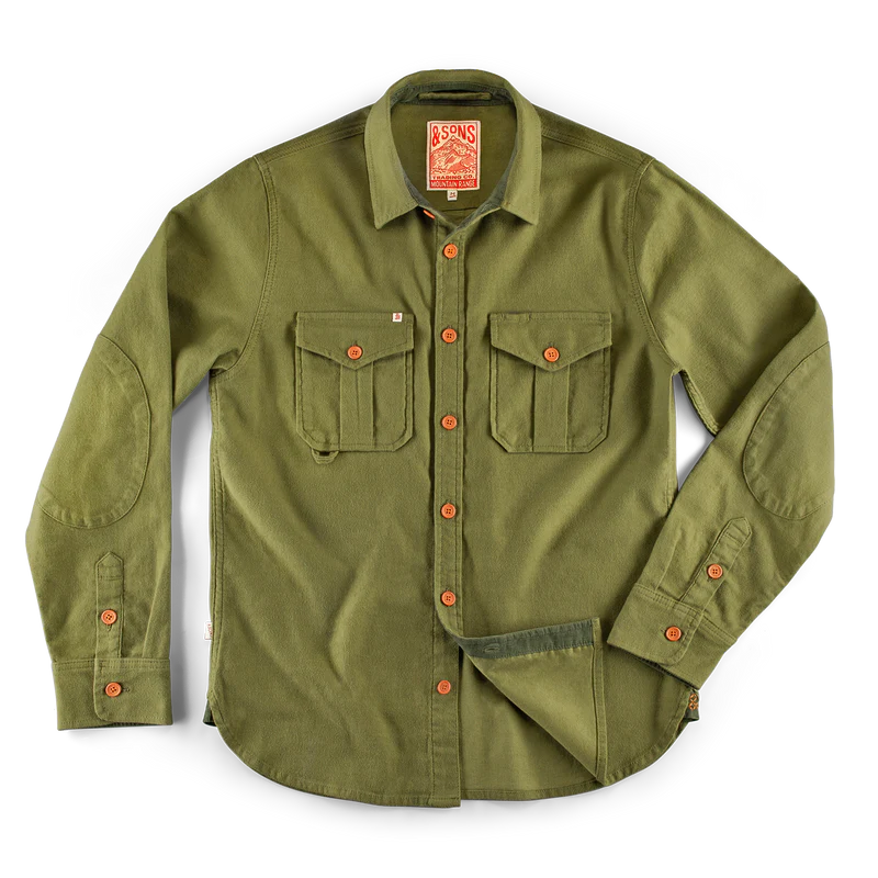 &SONS Lichen Moleskin Shirt Army Green | The Coolector